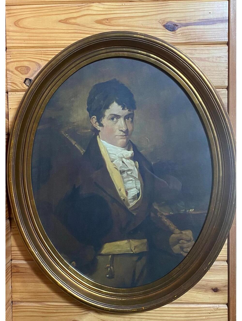 671 - Large Oval Portrait Print of Col. Charles Christie (1756–1823)